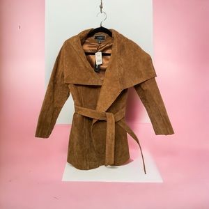 Le Château genuine suede jacket with big statement lapels XXS NWT